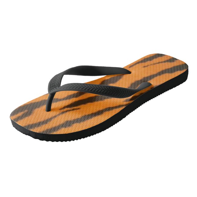Tiger Wild Print Flip Flops (Angled)