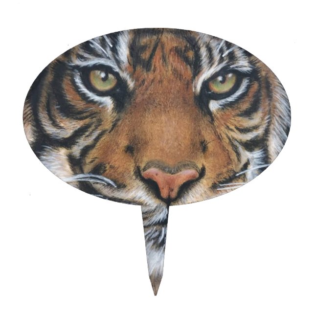 Tiger Wildlife Animal art Cake Topper (Front)