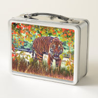 Blue White Tiger Lunch Box, Zazzle