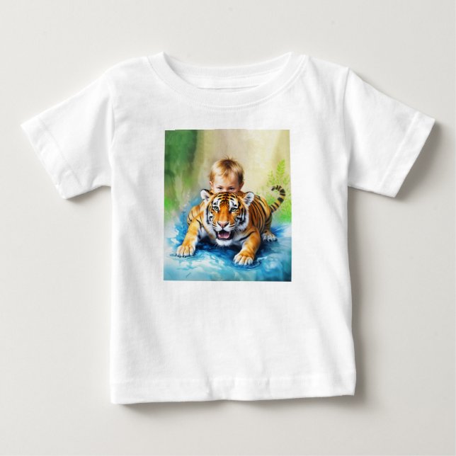 tiger with baby baby T-Shirt (Front)