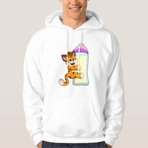 Tiger with Baby bottle of Milk Hoodie