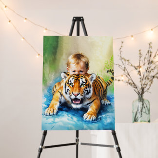 tiger with baby foam board