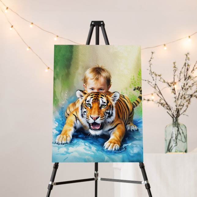 tiger with baby foam board (In Situ (Stand))