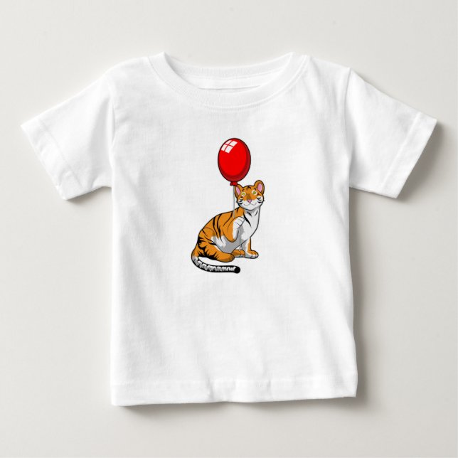 Tiger with Balloon Baby T-Shirt (Front)
