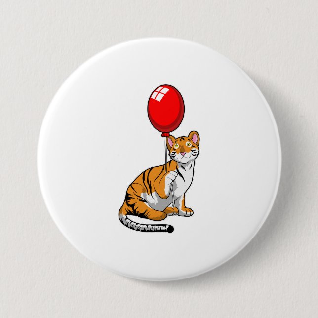 Tiger with Balloon Button (Front)