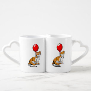 Tiger with Balloon Coffee Mug Set