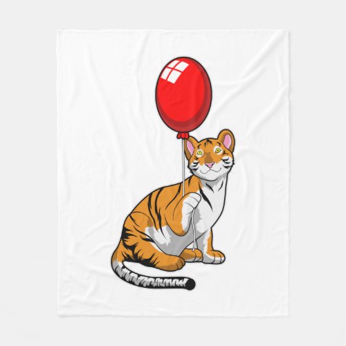 Tiger with Balloon Fleece Blanket