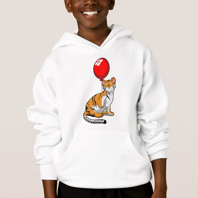 Tiger with Balloon Hoodie (Front)
