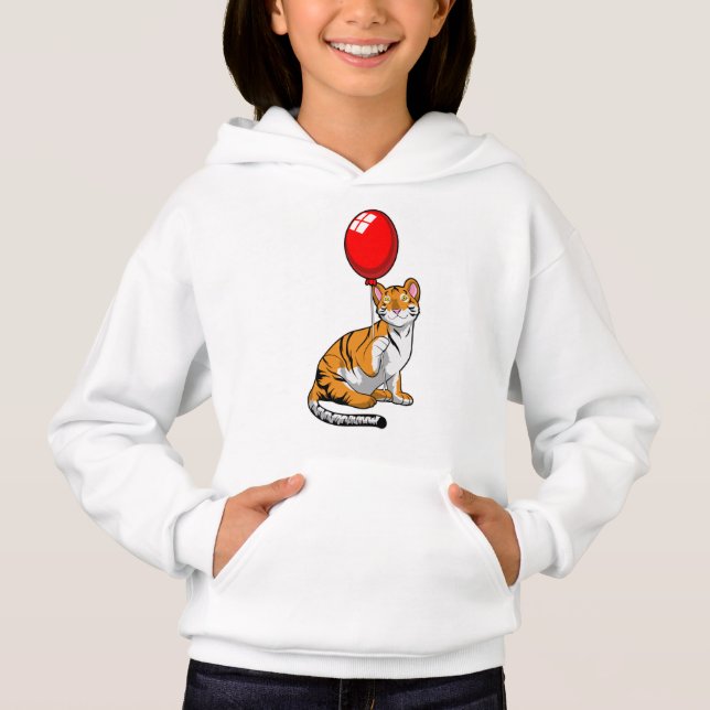 Tiger with Balloon Hoodie (Front)
