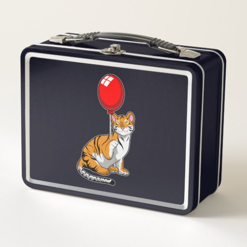 Tiger with Balloon Metal Lunch Box