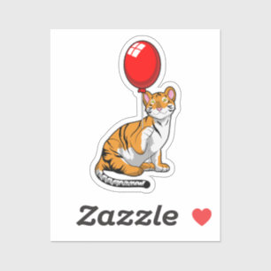 Tiger with Balloon Sticker