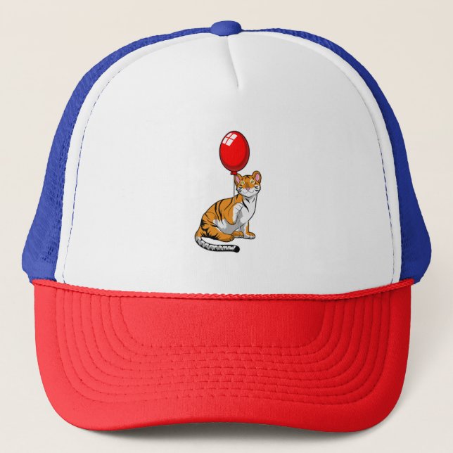 Tiger with Balloon Trucker Hat (Front)