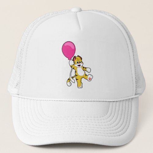 Tiger with Balloon Trucker Hat