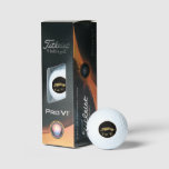 Tiger with Brown &amp; Black Background  Golf Balls