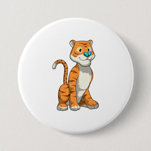 Tiger with Butterfly Button (Front)