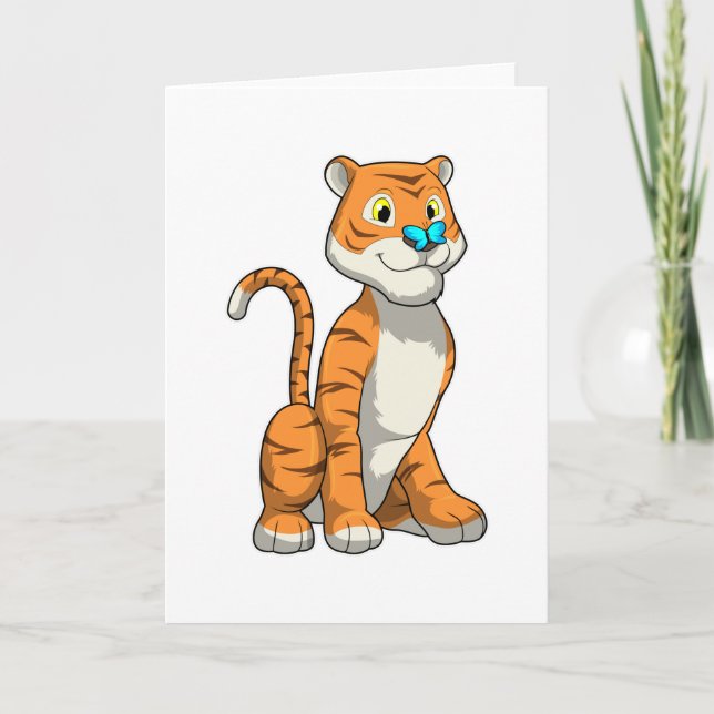 Tiger with Butterfly Card (Front)