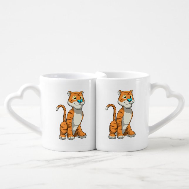 Tiger with Butterfly Coffee Mug Set (Front Nesting)