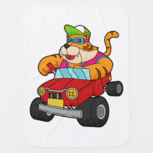 Tiger with Car Baby Blanket