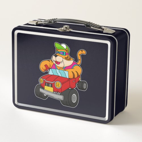 Tiger with Car Metal Lunch Box