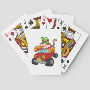 Tiger with Car Poker Cards