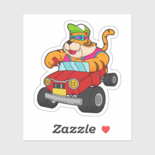 Tiger with Car Sticker