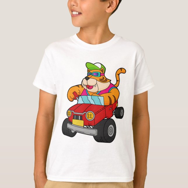 Tiger with Car T-Shirt (Front)