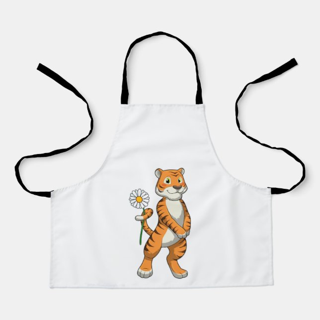 Tiger with Daisy Flower Apron (Front)