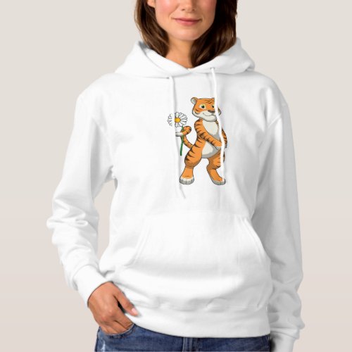 Tiger with Daisy Flower Hoodie