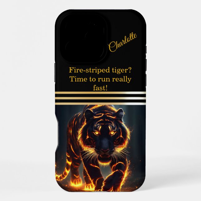Tiger with Fiery Radiance Iphone Case (Back)