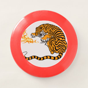 TIGER WITH FLAME FRISBEE