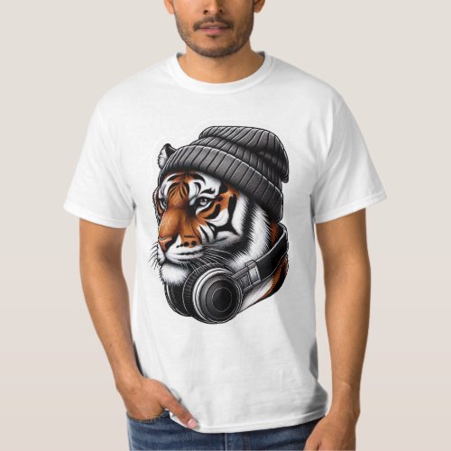 Tiger WIth Hat T_Shirt