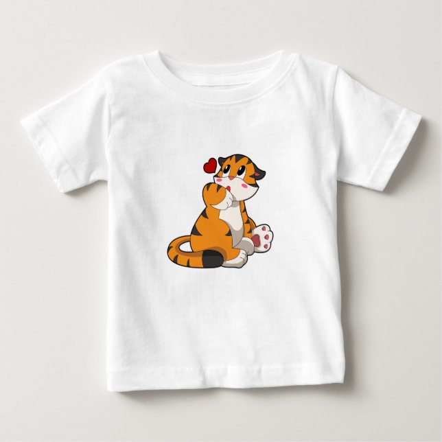 Tiger with Heart Baby T-Shirt (Front)