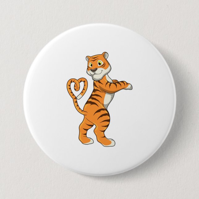 Tiger with Heart Button (Front)