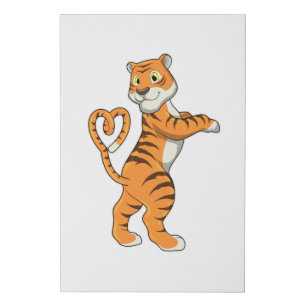 Tiger with Heart Faux Canvas Print