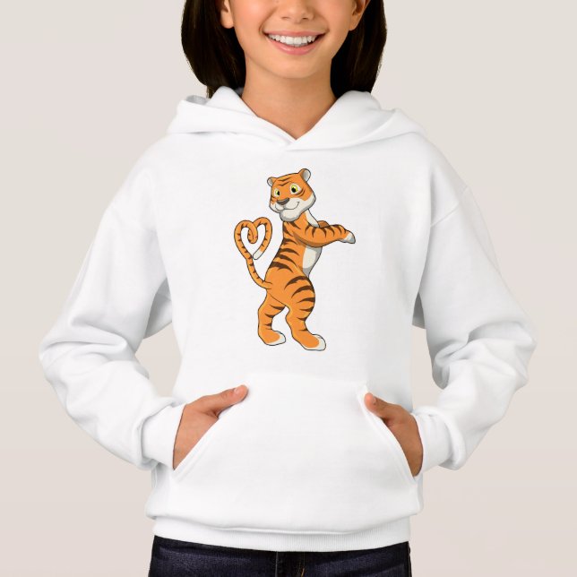 Tiger with Heart Hoodie (Front)