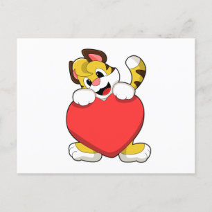 Tiger with Heart Postcard