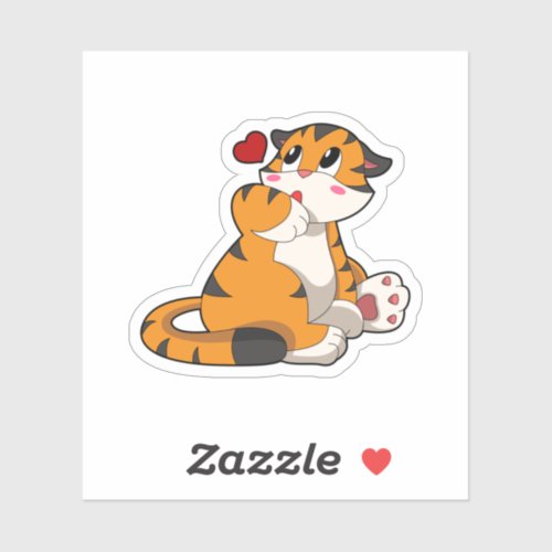 Tiger with Heart Sticker