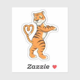 Tiger with Heart Sticker