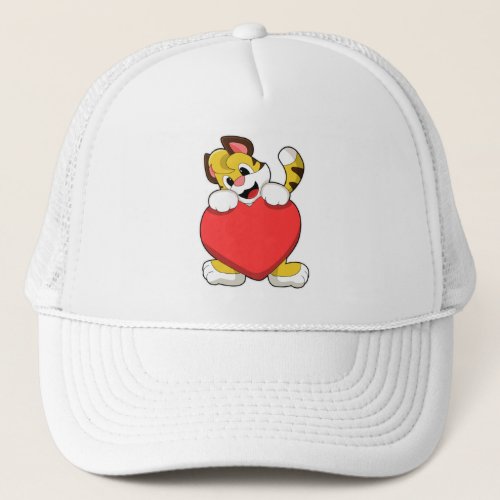 Tiger with Heart Trucker Hat