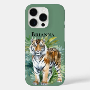 Tiger with Leaves iPhone 16 Pro Case