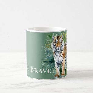 Tiger with Leaves Coffee Mug