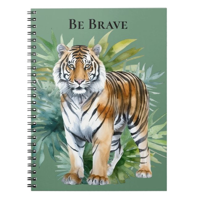 Tiger with Leaves Notebook (Front)