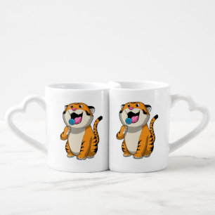 Tiger with Lollipop Coffee Mug Set