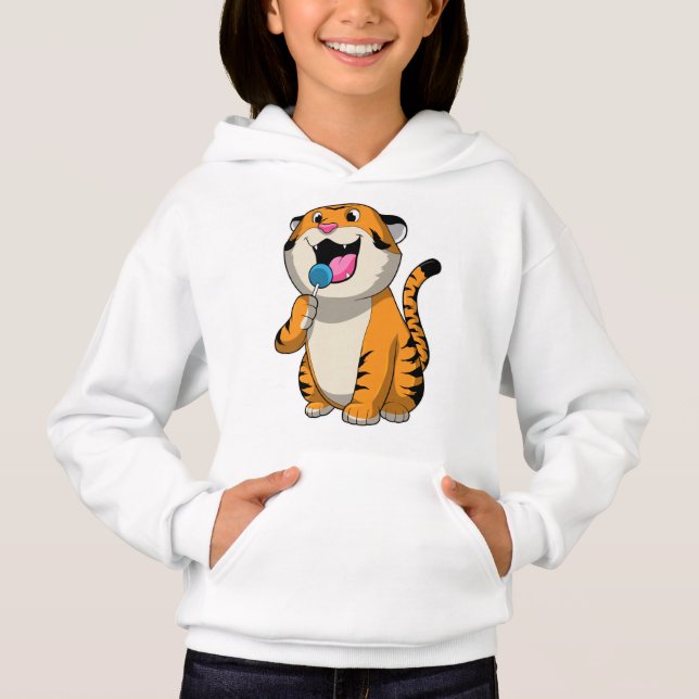 Tiger with Lollipop Hoodie (Front)