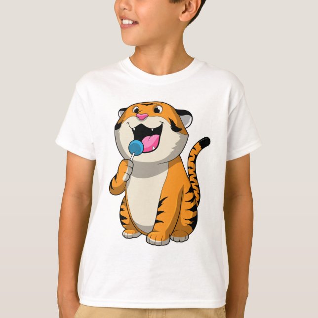 Tiger with Lollipop T-Shirt (Front)