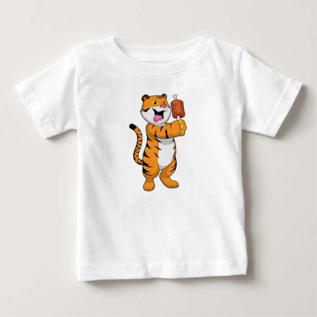 Tiger with Meat Baby T-Shirt (Front)