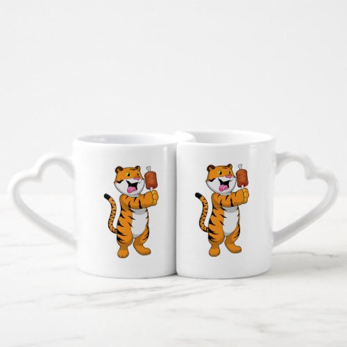 Tiger with Meat Coffee Mug Set