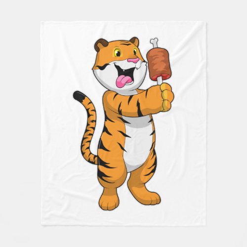 Tiger with Meat Fleece Blanket