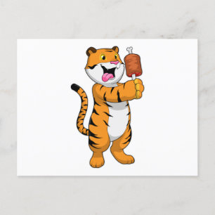 Tiger with Meat Postcard