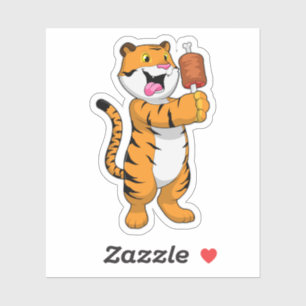 Tiger with Meat Sticker